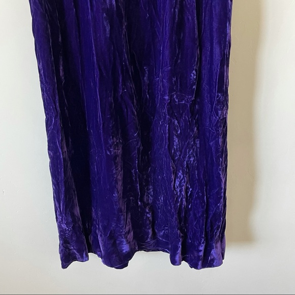 Lorrie Deb San Francisco Vintage Velvet Empire Waist maxi Dress Purple - Picture 7 of 15